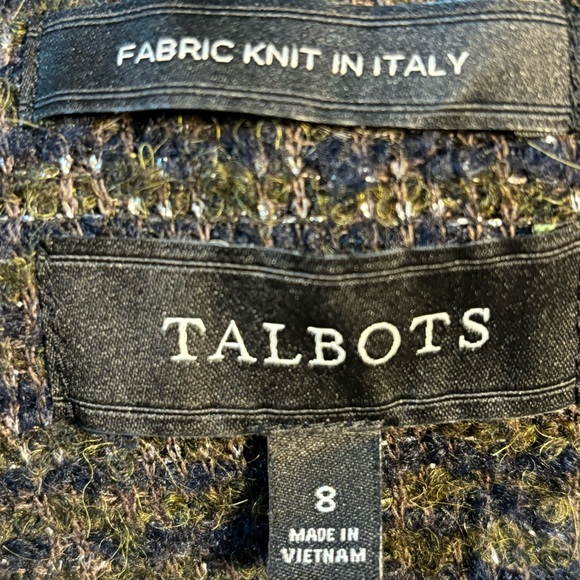 Talbots Tweed Blazer Black Brown & Metallic 8 - Picture 13 of 14